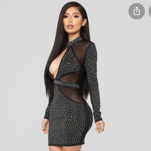 Fashion Nova Rare Gem Rhinestone Dress